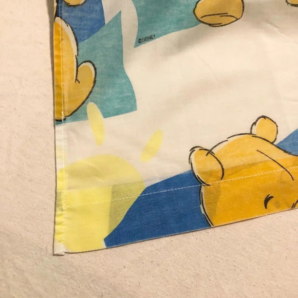 Vtg 90s Disney Winnie the Pooh Double Size Flat  Sheet 95x75 Piglet - Picture 2 of 16